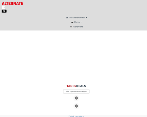 So sieht die Webseite von ALTERNATE aus So sieht die Webseite von ALTERNATE aus