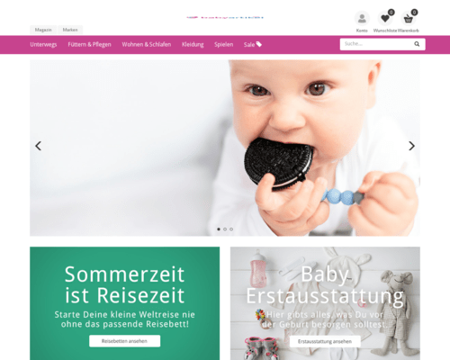 So sieht die Webseite von Babyartikel.de aus
