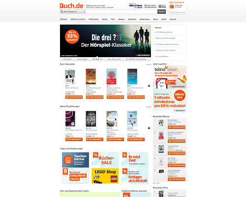 So sieht die Webseite von Buch.de aus So sieht die Webseite von Buch.de aus