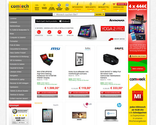 So sieht die Webseite von Comtech aus So sieht die Webseite von Comtech aus