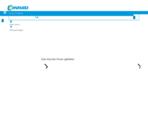 So sieht die Webseite von Conrad aus