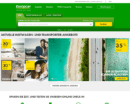 Webseite von Europcar zum Europcar Gutschein einlösen