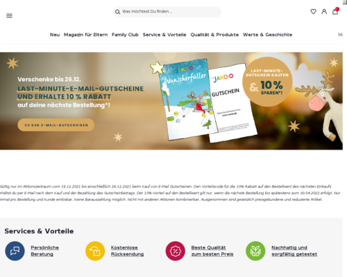 So sieht die Webseite von JAKO-O aus So sieht die Webseite von JAKO-O aus