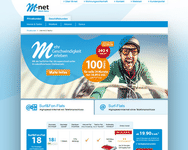 Webseite von M-net zum M-net Gutschein einlösen