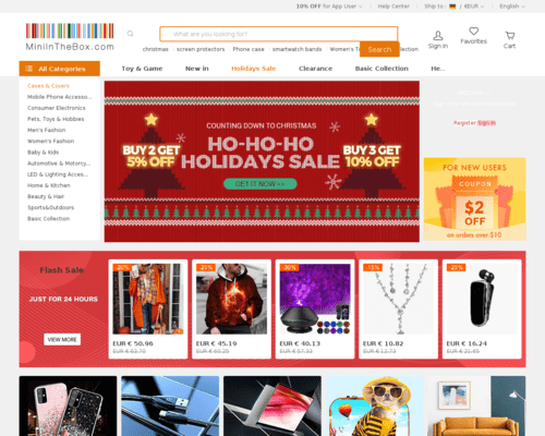 So sieht die Webseite von MiniInTheBox aus So sieht die Webseite von MiniInTheBox aus