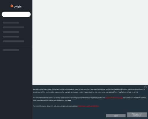 So sieht die Webseite von Origin aus So sieht die Webseite von Origin aus