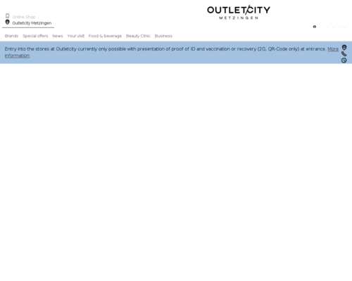 So sieht die Webseite von OUTLETCITY aus