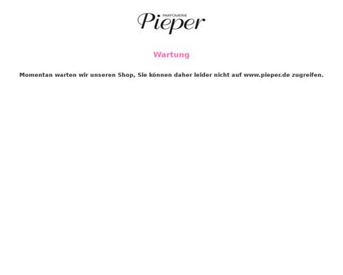 So sieht die Webseite von Parfümerie Pieper aus