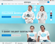 Webseite von Shirtinator zum Shirtinator Gutschein einlösen