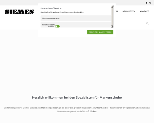 So sieht die Webseite von Schuhcenter aus So sieht die Webseite von Schuhcenter aus