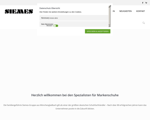 So sieht die Webseite von Schuhcenter aus