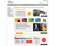 Webseite von Sky zum Sky Gutschein einlösen