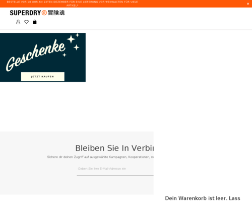 So sieht die Webseite von Superdry aus So sieht die Webseite von Superdry aus