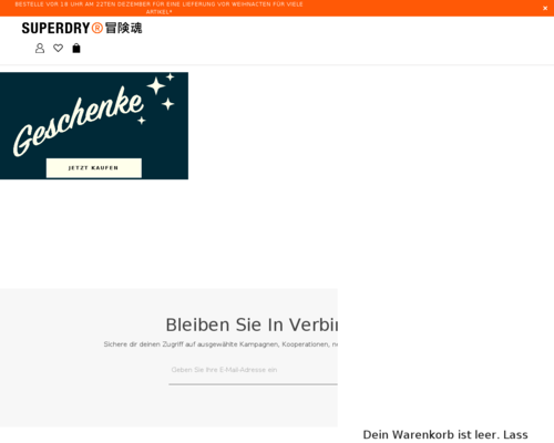 So sieht die Webseite von Superdry aus