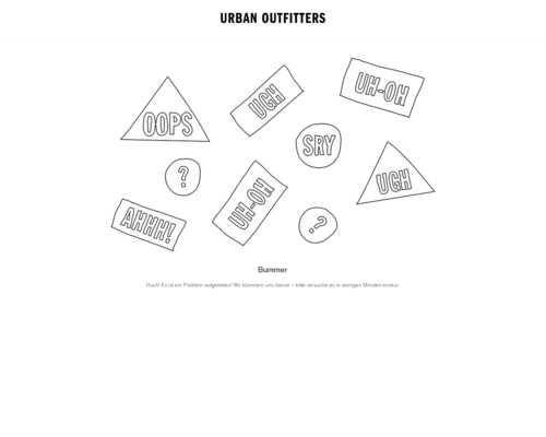 So sieht die Webseite von Urban Outfitters aus