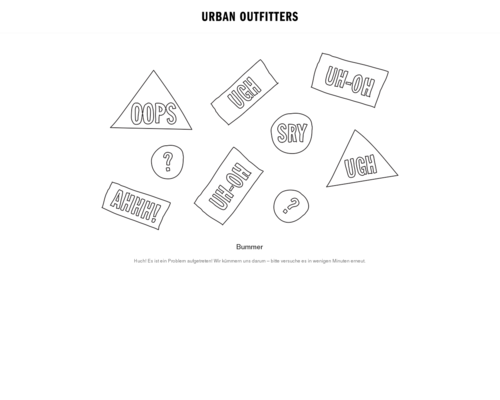 So sieht die Webseite von Urban Outfitters aus