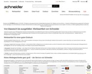 Webseite von Schneider zum Schneider Gutschein einlösen