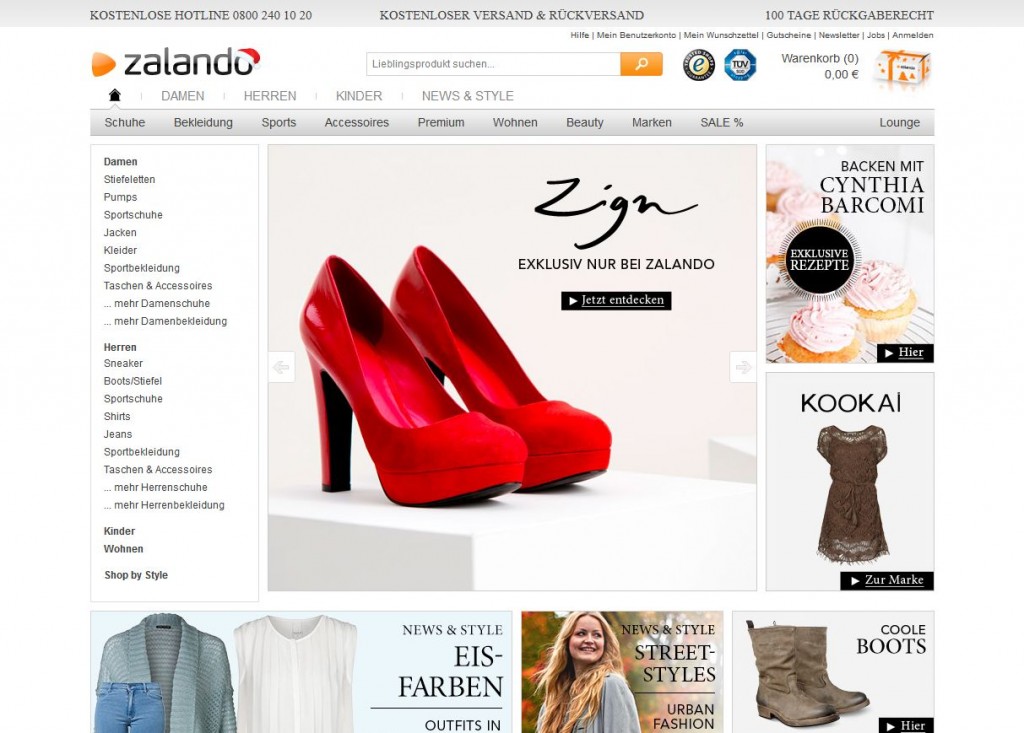 Bei Zalando können Sie auch die Wohnung neu einkleiden Bei Zalando können Sie auch die Wohnung neu einkleiden