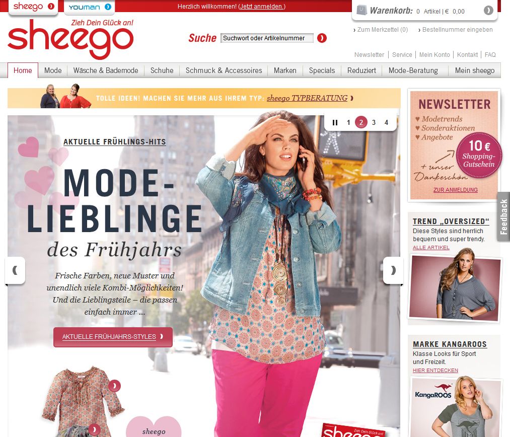 Sheego bietet Mode für die Frau mit überproportionalen Größen