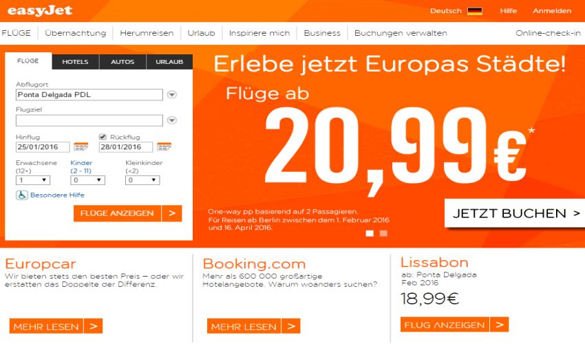 EASYJET Gutschein März 2021 ᐅ Bis zu 220€ Rabatt + 4 weitere