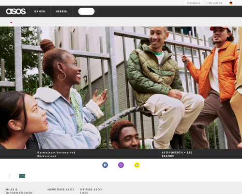 So sieht die Webseite von ASOS aus
