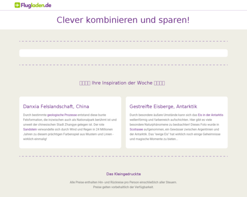 So sieht die Webseite von Flugladen aus So sieht die Webseite von Flugladen aus