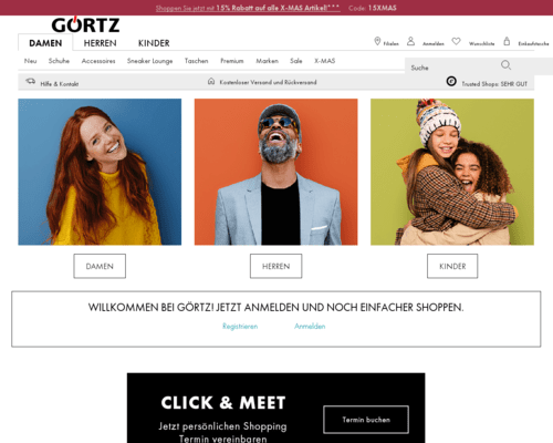 So sieht die Webseite von Görtz aus So sieht die Webseite von Görtz aus