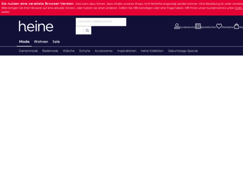 So sieht die Webseite von heine aus So sieht die Webseite von heine aus