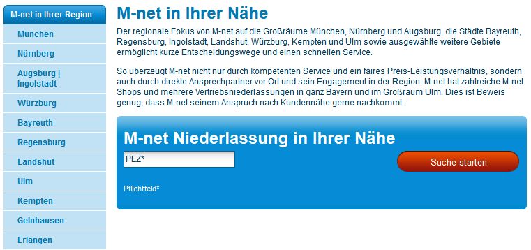 M-Net ist sicher auch in Ihrer Nähe verfügbar