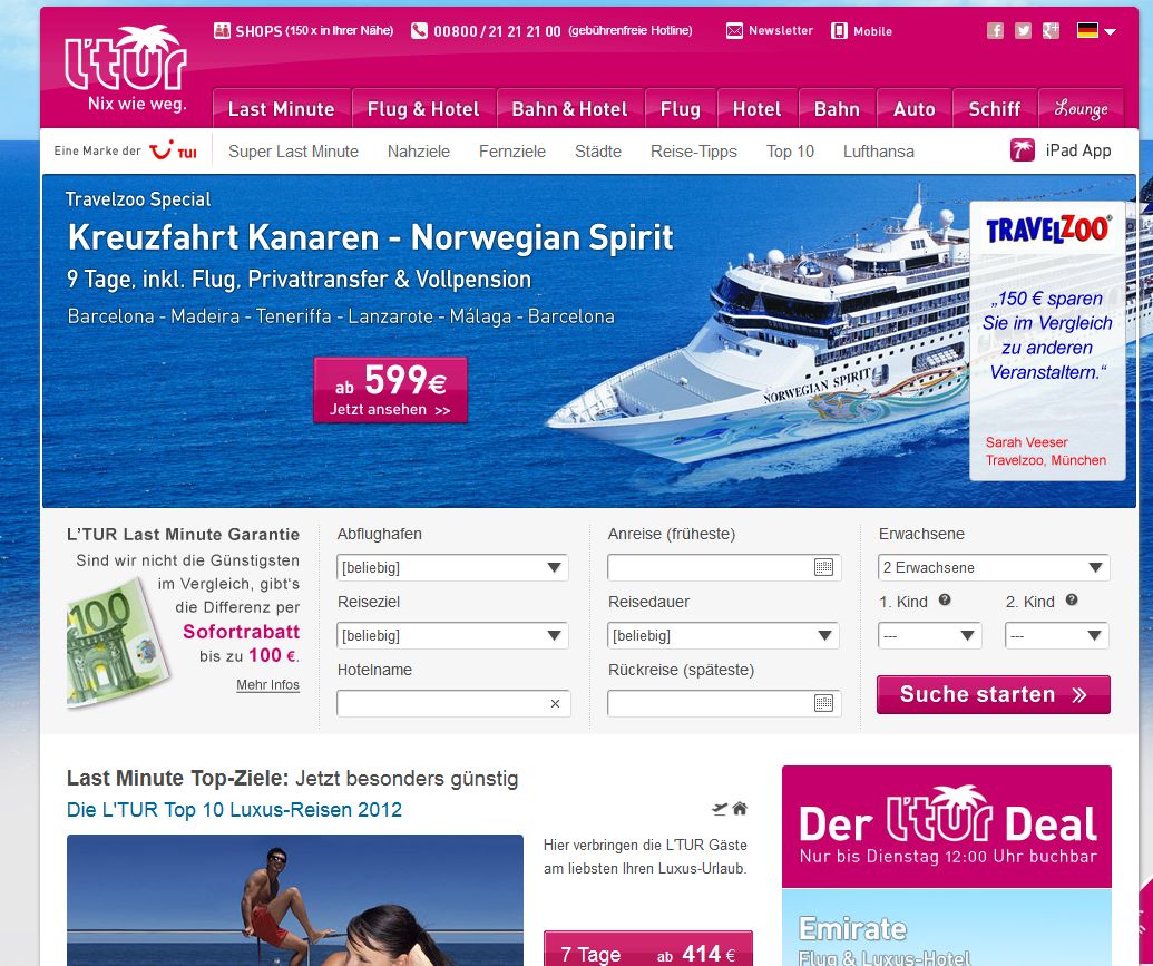 Das LTUR Urlaubsportal hält für jeden die passende Reise bereit, egal ob für Singles, Paare oder Familien