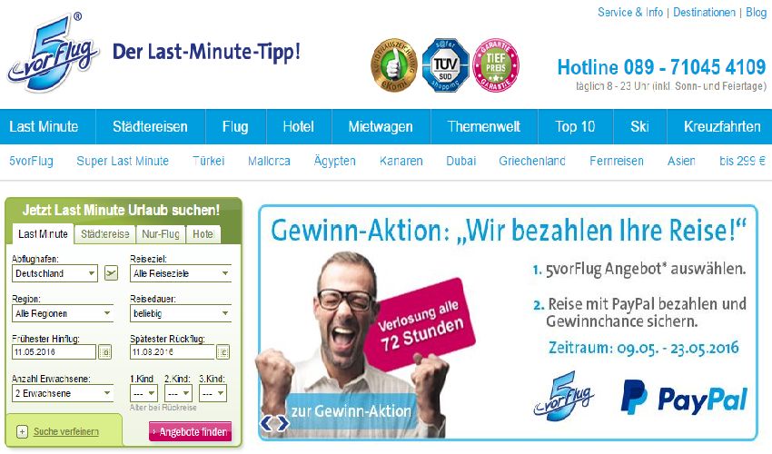 5vorFlug Gutschein