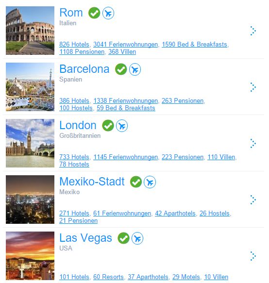 Booking.com Reiseziele