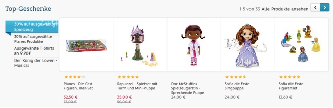 Disney Store Top-Geschenke