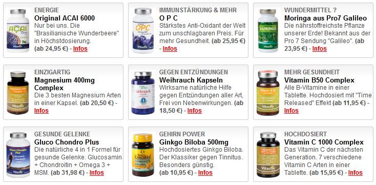 Empfehlungen an Produkten vom Feelgood Shop