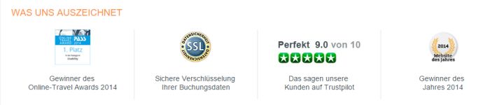 Hotel.de Auszeichnungen