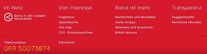 Iberia Zusatzinfos