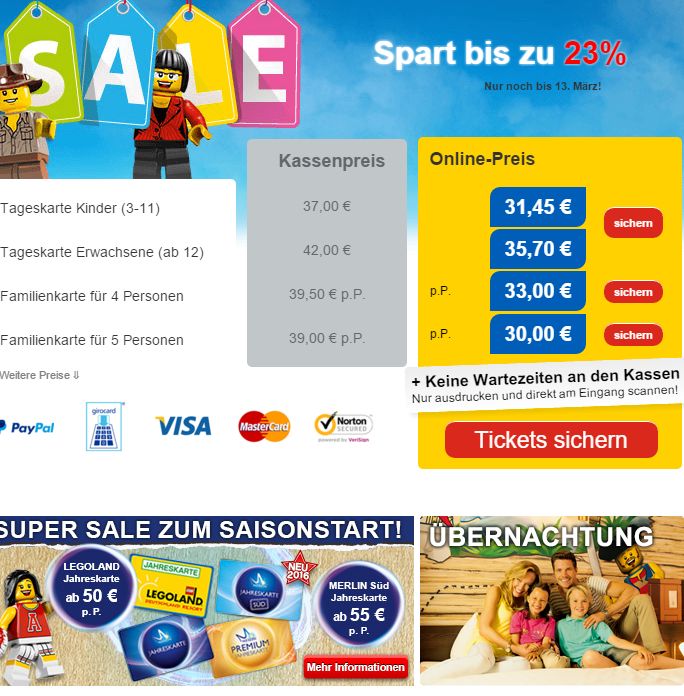 Legoland Buchung