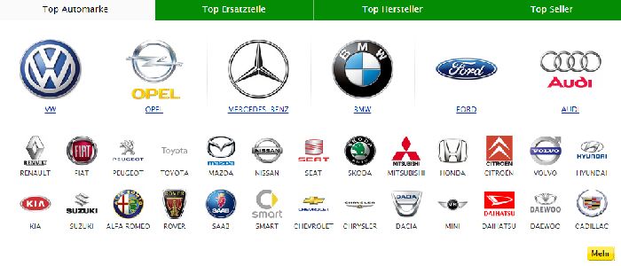 pkwteile.de Automarken