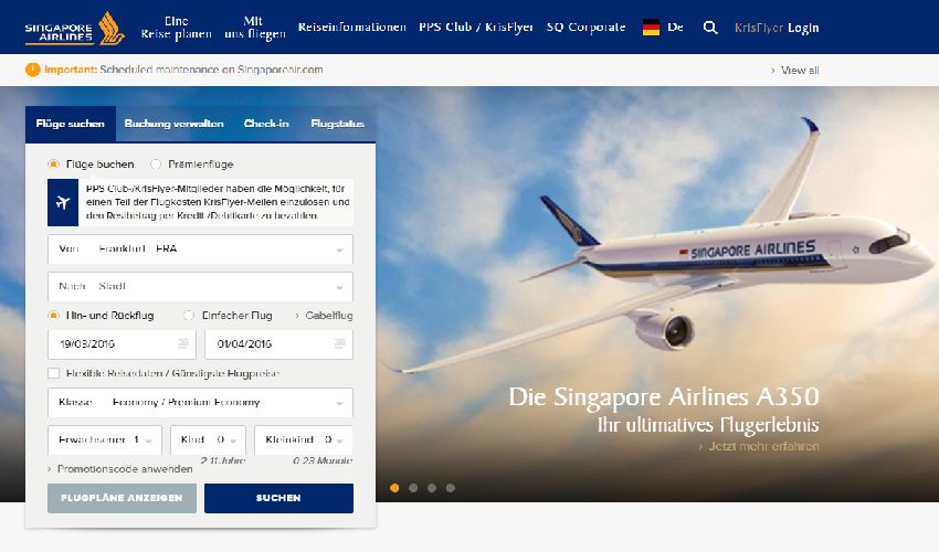 Singapore Air Gutschein