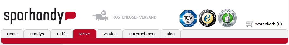 Der Onlineshop von Sparhandy